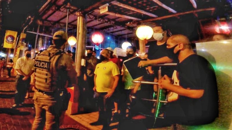 Comércio é fechado após proprietário desafiar decreto estadual – Foto: PM/Reprodução