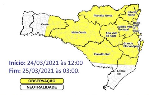 Temporais isolados em Santa Catarina – Foto: Divulgação/Defesa Civil