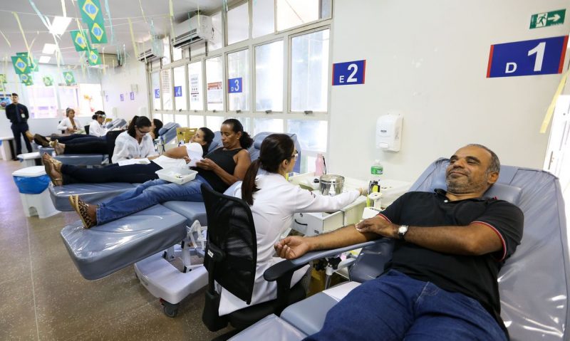 Para marcar o Dia Mundial do Doador de Sangue, Ministério da Saúde lança campanha de doação de sangue, no Hemocentro de Brasília – Foto: Marcelo Camargo/Agência Brasil/ND