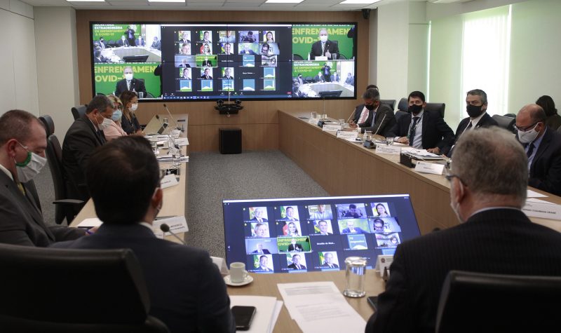 Ministro da saúde, Marcelo Queiroga, durante reunião sobre COVID 19 com o Congresso Nacional