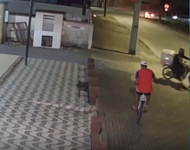 Luis tinha acabado de sair da pizzaria quando acabou derrubando o produto – Foto: Reprodu&ccedil;&atilde;o