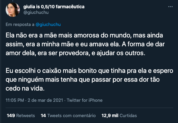 Filha afirma que escolheu o caixão mais bonito para homenagear a mãe, que morreu por Covid-19 – Foto: Redes Sociais/Reprodução/ND