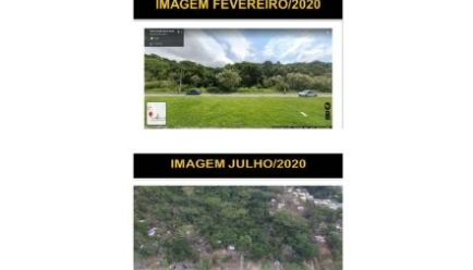 antes e depois da área