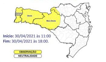 Alerta para tempo seco e baixa umidade do ar em SC – Foto: Defesa Civil/Divulga&ccedil;&atilde;o/ND