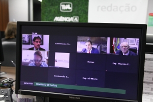 deputados votando projetos de lei em SC de forma online