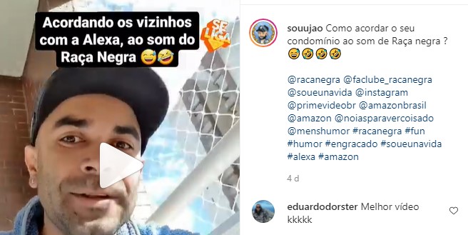 Morador conseguiu tocar Raça Negra no apartamento dos vizinhos com ajuda da Alexa – Foto: Instagram
