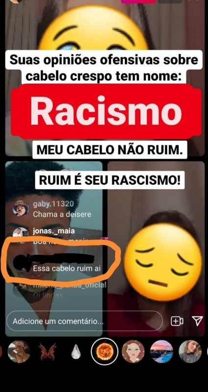 Homem fez comentário racista sobre o cabelo de Keyt – Foto: Reprodução Instagram