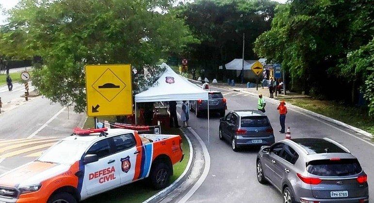 Cidades do litoral paulista fazem barreiras sanitárias para desestimular a entrada de turistas – Foto: Divulgação/Prefeitura de São Sebastião