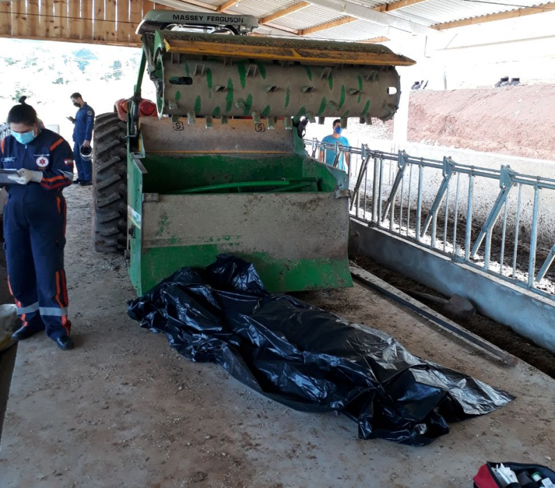 O homem morreu após acidente com máquina agrícola. – Foto: Corpo de Bombeiros/Divulgação/ND