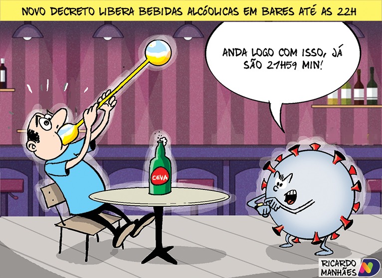 Novo decreto libera bebidas alcoólicas em bares até às 22h