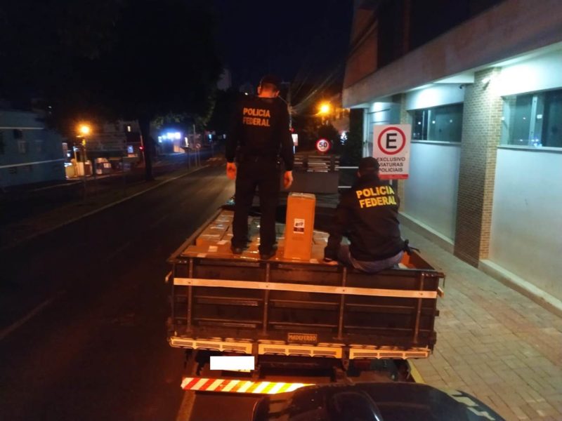 Pol&iacute;cia Militar de Marmeleiro (PR) contribuiu com informa&ccedil;&otilde;es que resultou na pris&atilde;o de dois homens – Foto: Pol&iacute;cia Federal de Chapec&oacute;/Divulga&ccedil;&atilde;o ND