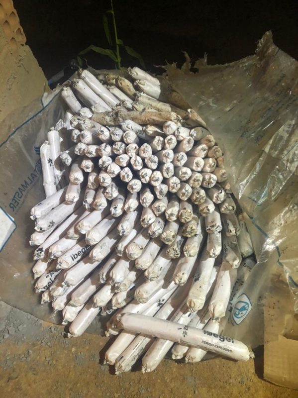 Mais de 200 explosivos foram localizados em terreno baldio – Foto: PMSC/Divulgação/ND