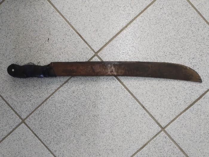 Filho tentou acertar o pai com facão em Mafra – Foto: PM/Divulgação
