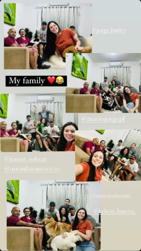 Família de Lurdiana se reúne para comemorar a visita da dançarina – Foto: Redes Sociais