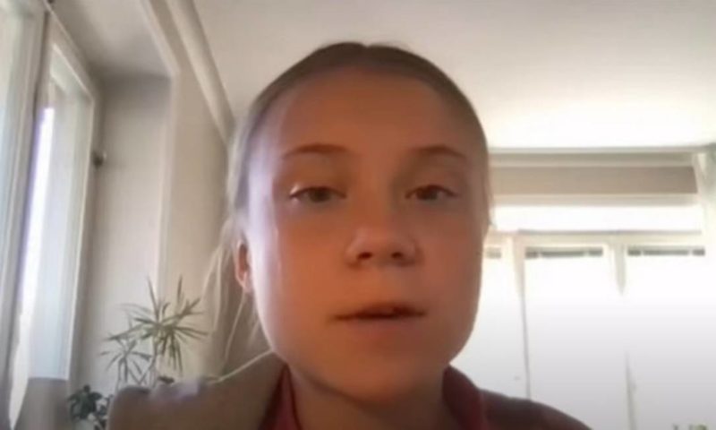 Ativista Greta Thunberg participou de entrevista da OMS – Foto: OMS/Reprodu&ccedil;&atilde;o