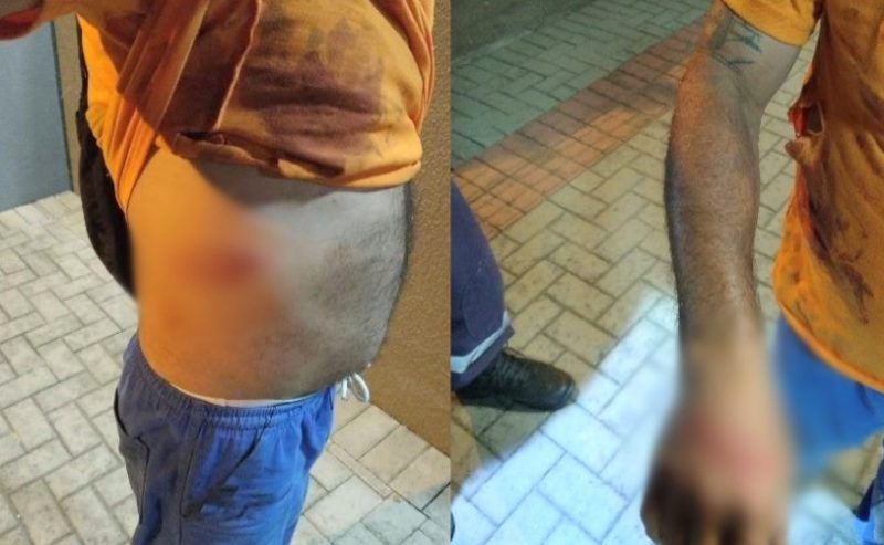 Trabalhador &eacute; esfaqueado durante tentativa de assalto em Blumenau – Foto: Divulga&ccedil;&atilde;o/Pol&iacute;cia Militar