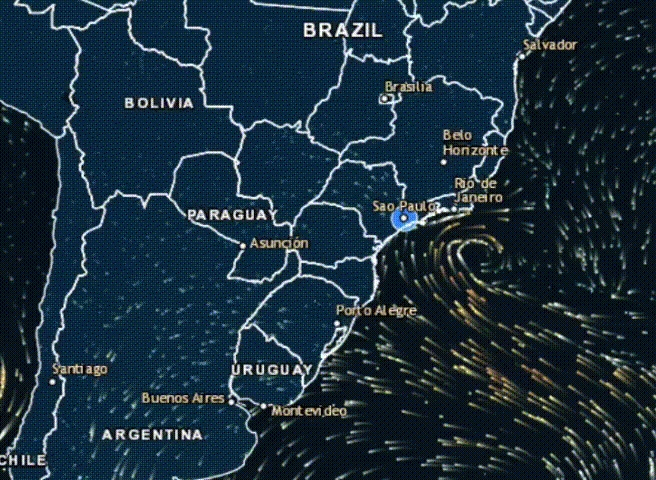 Marinha do Brasil classifica nova tempestade subtropical Potira – Foto: Reprodução/Climatempo