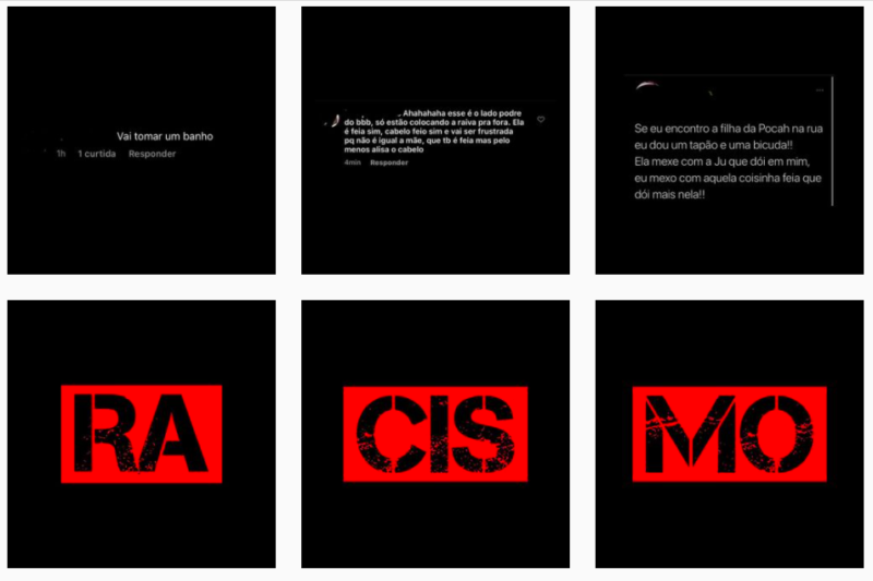 Perfil de Pocah faz uma s&eacute;rie de postagens em que relata as ofensas racistas sofridas pela filha da cantora, de apenas 5 anos – Foto: Redes Sociais/Reprodu&ccedil;&atilde;o
