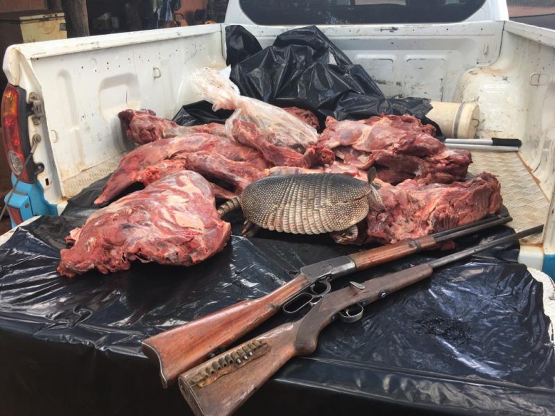 Chapecoenses são presos em fazenda de Campo Grande caçando animais – Foto: PMA/ND