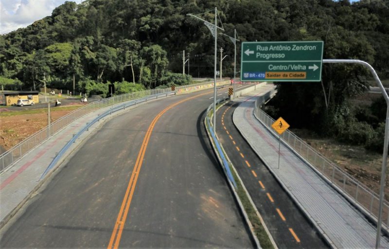 O novo acesso promete ampliar a capacidade de mobilidade urbana da região – Foto: Eraldo Schnaider/Prefeitura de Blumenau