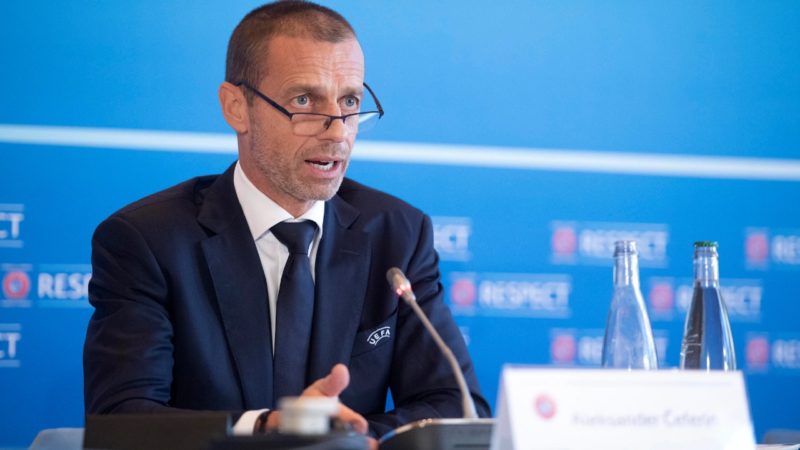 Aleksander Čeferin na reunião de segunda-feira do Comité Executivo da UEFA – Foto: UEFA/Divulgação/ND