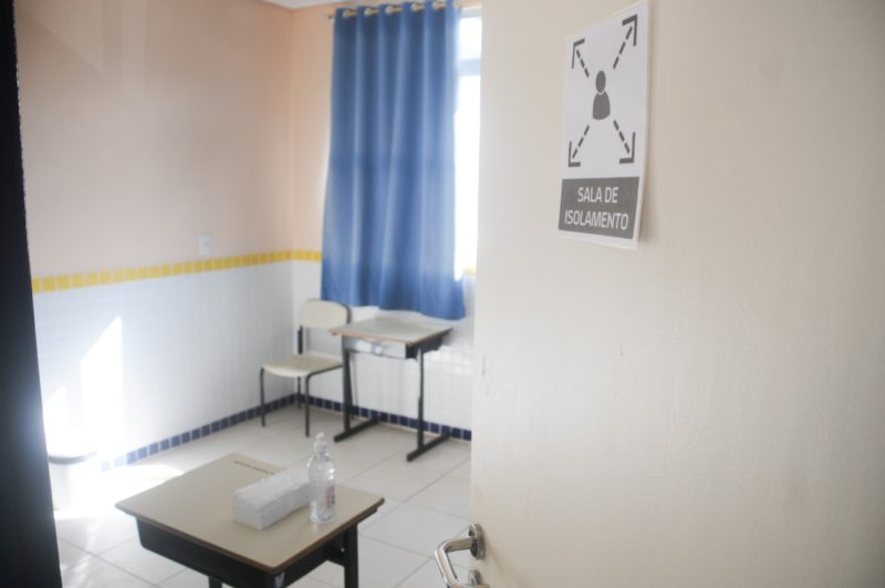 Sala de isolamento para alunos com suspeita de Covid-19 – Foto: Leo Munhoz/ND
