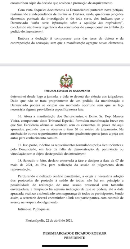 Ato define data de julgamento – Foto: Divulgação