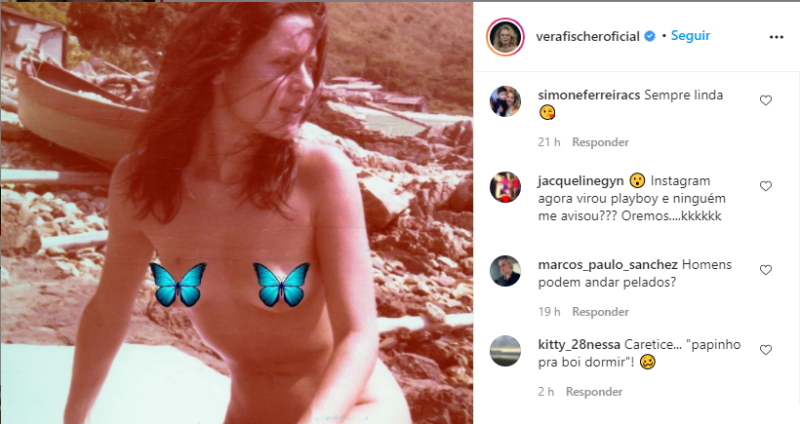 Publica&ccedil;&atilde;o feita na tarde desta quinta-feira (29) teve alguns coment&aacute;rios contr&aacute;rios ao protesto da atriz – Foto: Reprodu&ccedil;&atilde;o/Redes Sociais/ND