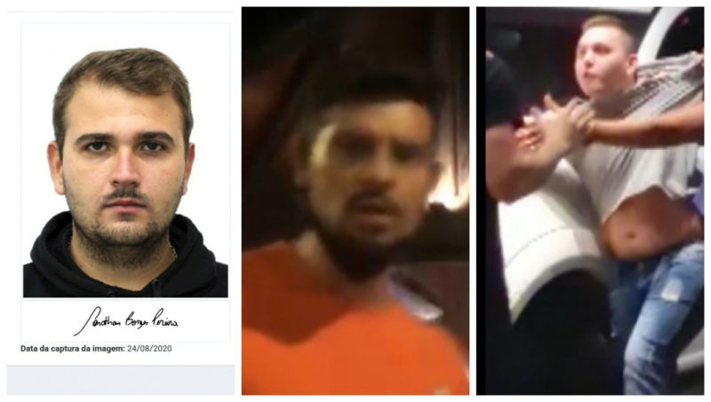Jonathan Borges Pereira, de 22 anos, que agrediu o repórter Ronaldo Daros com socos no rosto e no estômago. Já quem destruiu o carro foi Jakson Fabiano Veiga da Silva, de 23 anos. Este, inclusive, já tem passagens policiais por agressão. – Foto: Montagem/ND