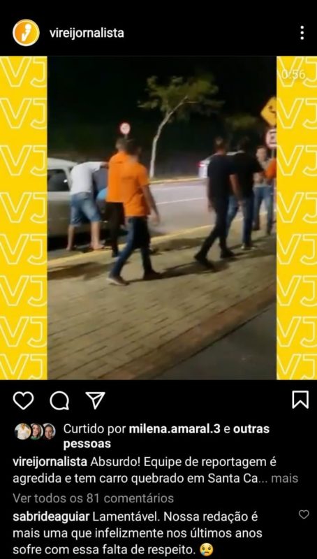 Página, famosa por compartilhar o dia a dia dos repórteres de todo o país, também se manifestou – Foto: Reprodução/Virei Jornalista