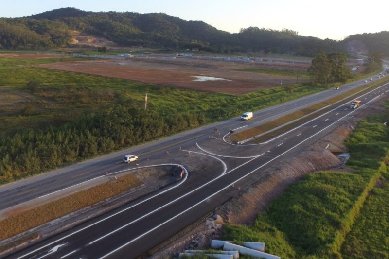 Trecho de duplicação da BR-470 entre Navegantes e Luiz Alves, no Vale do Itajaí – Foto: Divulgação/DNIT