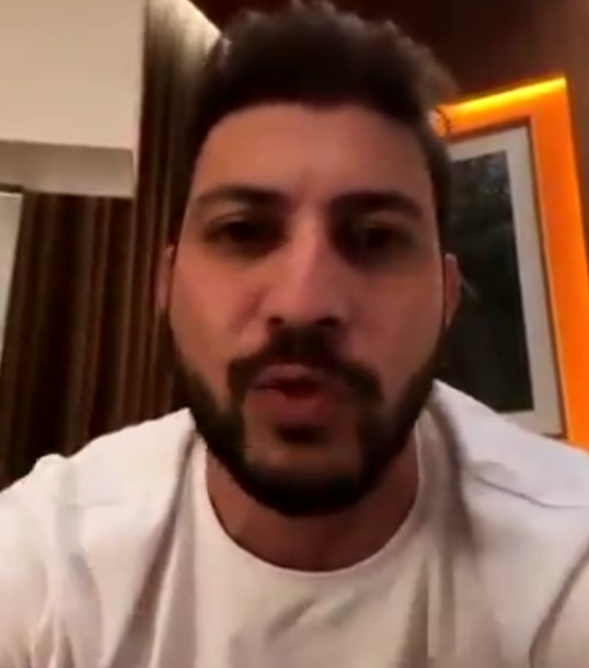 Caio, ex-participante do BBB21, gravou vídeo na noite desta terça-feira