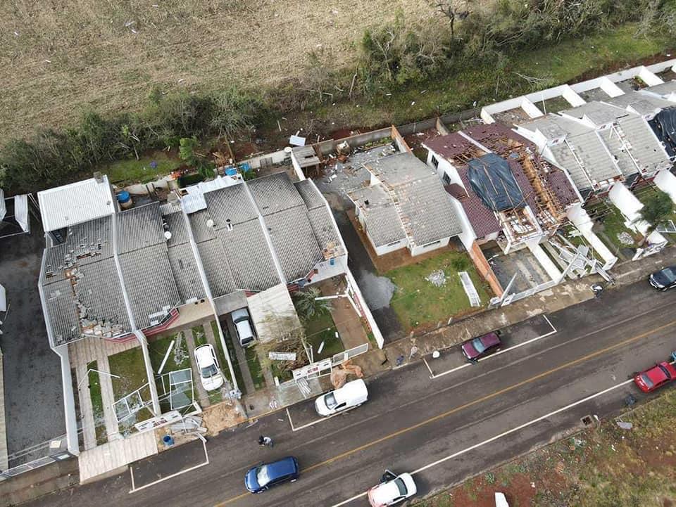 Cerca de 1.700 pessoas foram atingidas no tornado em Campos Novos - Murilo Milanez/Defesa Civil/Divulgação/ND