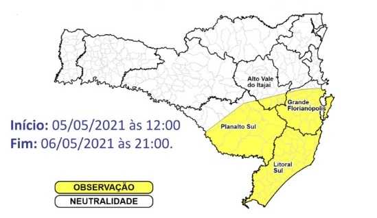 Defesa Civil alerta para rajadas de vento – Foto: Defesa Civil/Divulgação/ND