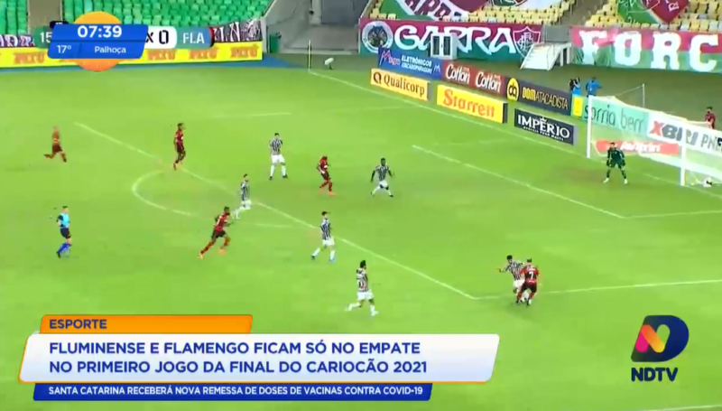 Flamengo e Fluminense ficaram no empate no primeiro jogo da decisão – Foto: reprodução/NDTV/ND