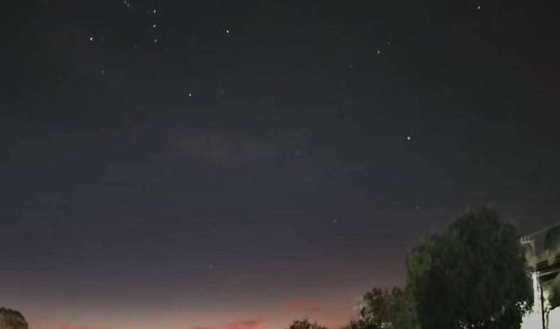 C&acirc;meras de uma esta&ccedil;&atilde;o em Monte Castelo capturaram o foguete chin&ecirc;s – Foto: Reprodu&ccedil;&atilde;o/Jocimar Justino