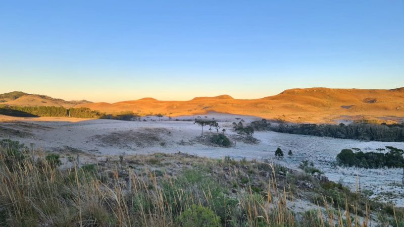 Mais um amanhecer gelado em SC, nesta terça-feira (14) – Foto: Divulgação/ND