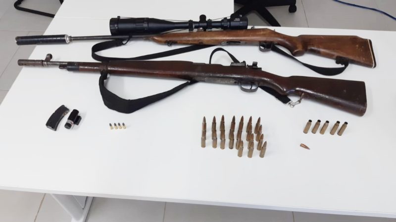 Armas e munições foram apreendidas em Xaxim – Foto: Polícia Civil/ND