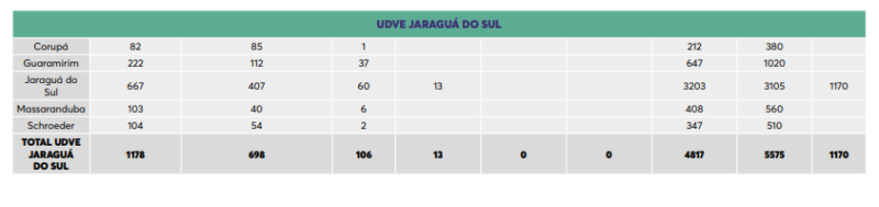 Tabela mostra a quantidade de doses que cada cidade irá receber – Foto: Dive/Divulgação