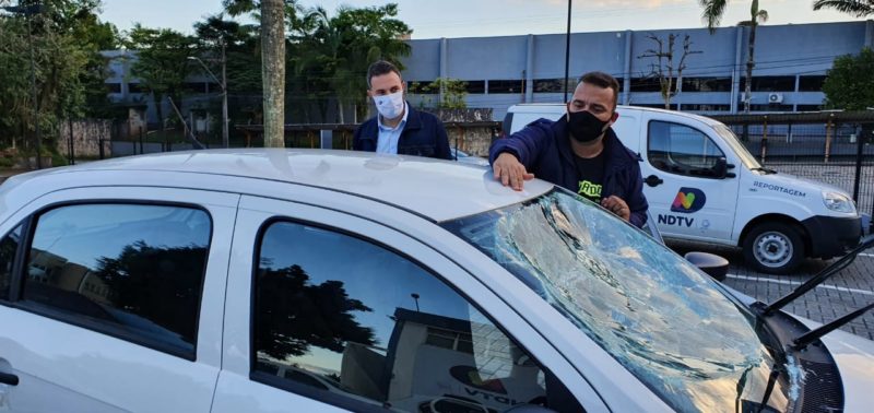 Equipe estava trabalhando no s&aacute;bado &agrave; noite, cumprindo a miss&atilde;o de informar, e foi covardemente atacada. – Foto: Jean Balbinotti/Divulga&ccedil;&atilde;o ND