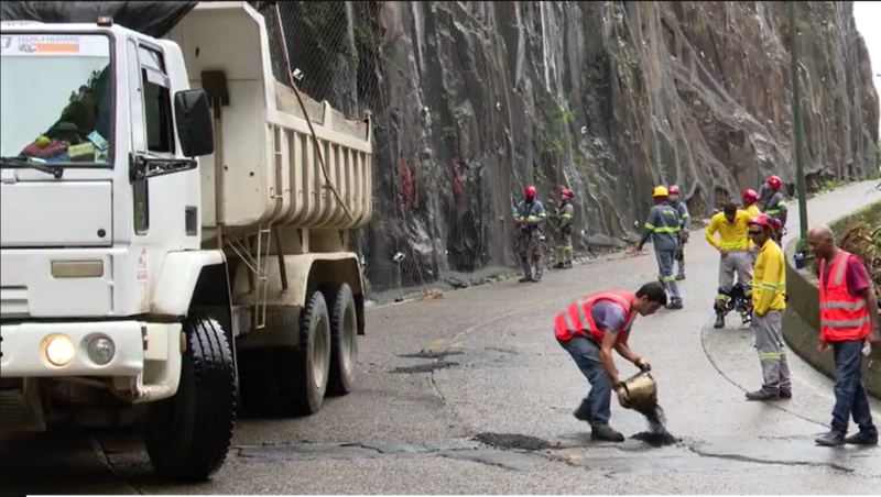 Obras de contenção na Serra do Rio do Rastro, agora tem previsão de término em outubro deste ano – Foto: Reprodução/NDTV