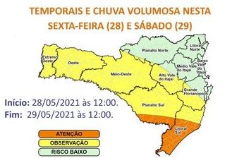 Estado ter&aacute; temporais nesta sexta (28) e s&aacute;bado (29) – Foto: Divulga&ccedil;&atilde;o/Defesa Civil