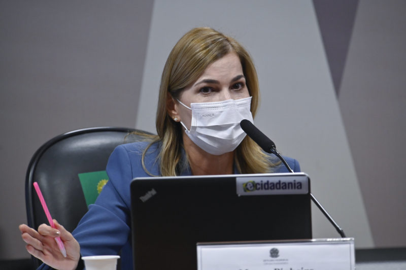 Mayra Pinheiro, em depoimento à CPI da Covid, no Senado Federal – Foto: Leopoldo Silva/Agência Senado/ND