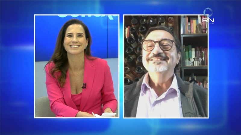 Márcia Dutra recebe jornalista gastronômico para bate-papo – Foto: Reprodução/NDTV