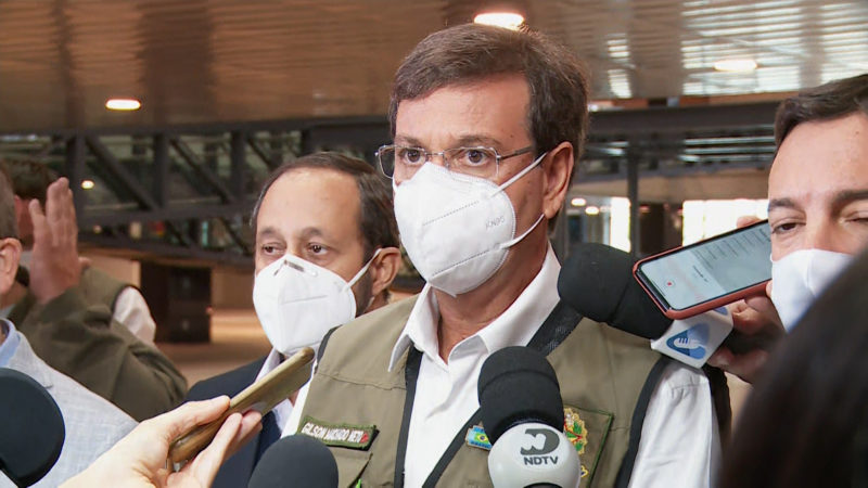 Ministro chegou &agrave; Balne&aacute;rio Cambori&uacute; no final da manh&atilde; desta sexta (14) – Foto: Matheus Nunes/ND