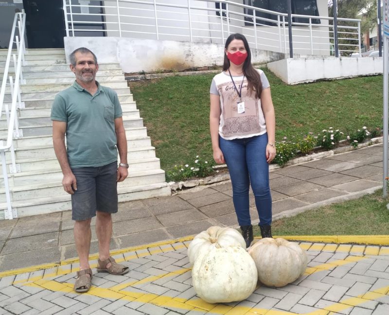 Agricultor de SC colhe moranga ‘gigante’ com quase 20 quilos – Foto: Divulga&ccedil;&atilde;o/Prefeitura de Ituporanga