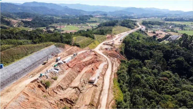Contorno Viário de Florianópolis. Obras avançam, mas atrasos ameaçam entrega do projeto. – Foto: Arteris Litoral Sul/divulgação