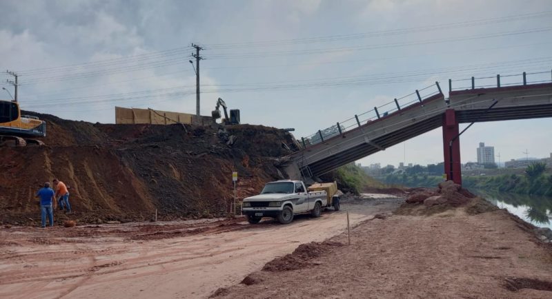 Prefeitura ainda n&atilde;o sabe o motivo da queda da estrutura – Foto: Divulga&ccedil;&atilde;o/Prefeitura de Brusque