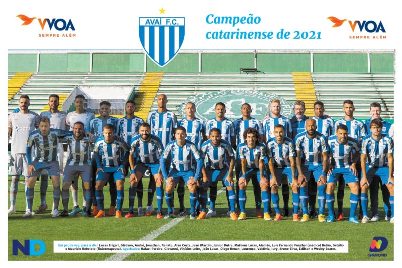 Time do Ava&iacute; que conquistou o 18&ordm; t&iacute;tulo catarinense da hist&oacute;ria do clube – Foto: Liamara Polli/Estad&atilde;o Conte&uacute;do/divulga&ccedil;&atilde;o/ND