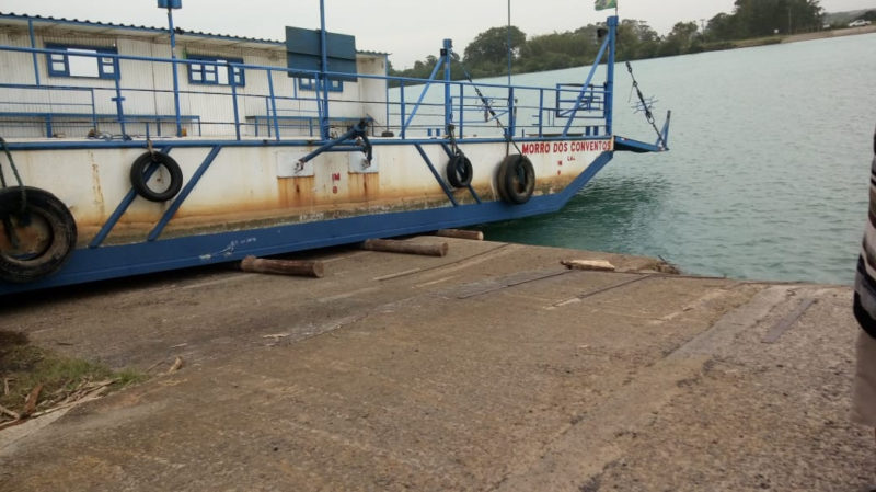 Travessia de balsa em Ararangu&aacute; &eacute; interrompida ap&oacute;s chuvas intensas – Foto: Prefeitura de Ararangu&aacute;/Divulga&ccedil;&atilde;o/ND